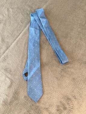 Louis Vuitton Micro Monogram Silk Skinny Tie Blue